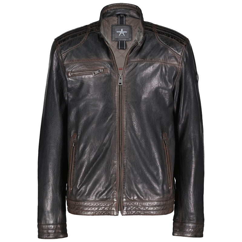 Donders leren heren jas 52695 Black Tan