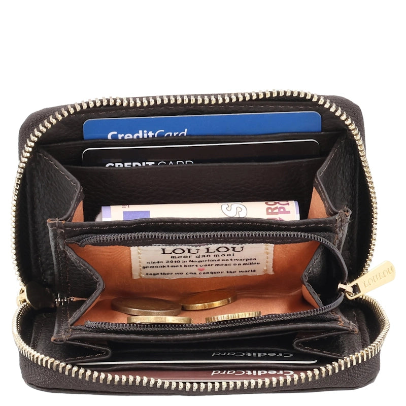 LouLou Essentiels Portemonnee RFID Petit Emilie Chocolate