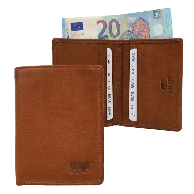 Bear Design Creditcard Etui Cas Cognac Bear Design 