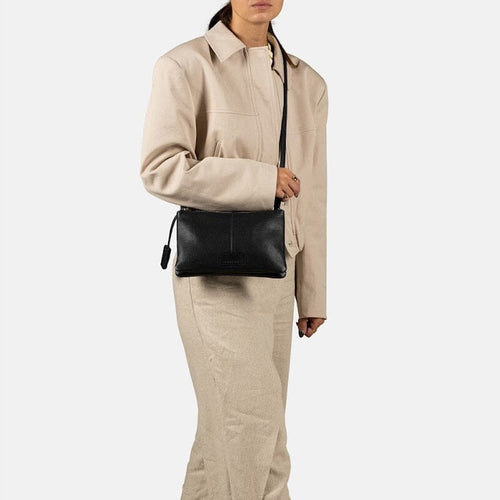 Burkely Soft Skylar Crossbody Bag Double Pocket Zip Black Burkely 