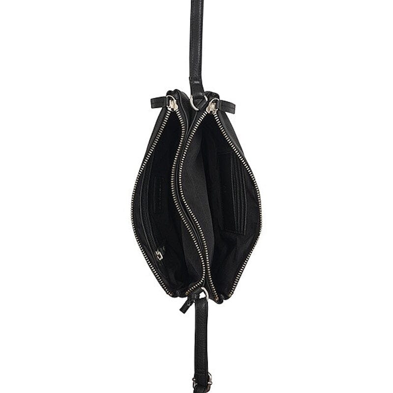 Burkely Soft Skylar Crossbody Bag Double Pocket Zip Black Burkely 