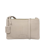 Burkely Soft Skylar Crossbody Bag Double Pocket Zip Grey Burkely 