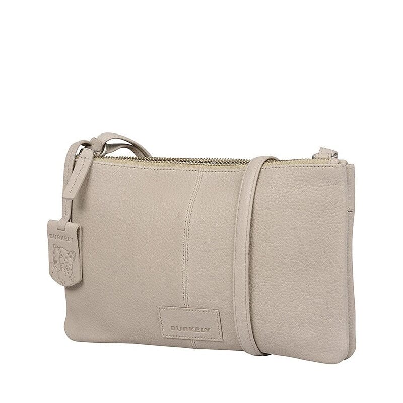 Burkely Soft Skylar Crossbody Bag Double Pocket Zip Grey Burkely 