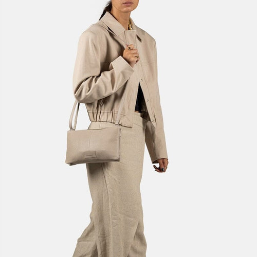 Burkely Soft Skylar Crossbody Bag Double Pocket Zip Grey Burkely 