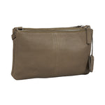 Burkely Soft Skylar Crossbody Bag Double Pocket Zip Taupe Burkely 