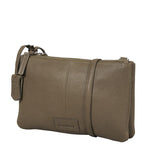 Burkely Soft Skylar Crossbody Bag Double Pocket Zip Taupe Burkely 