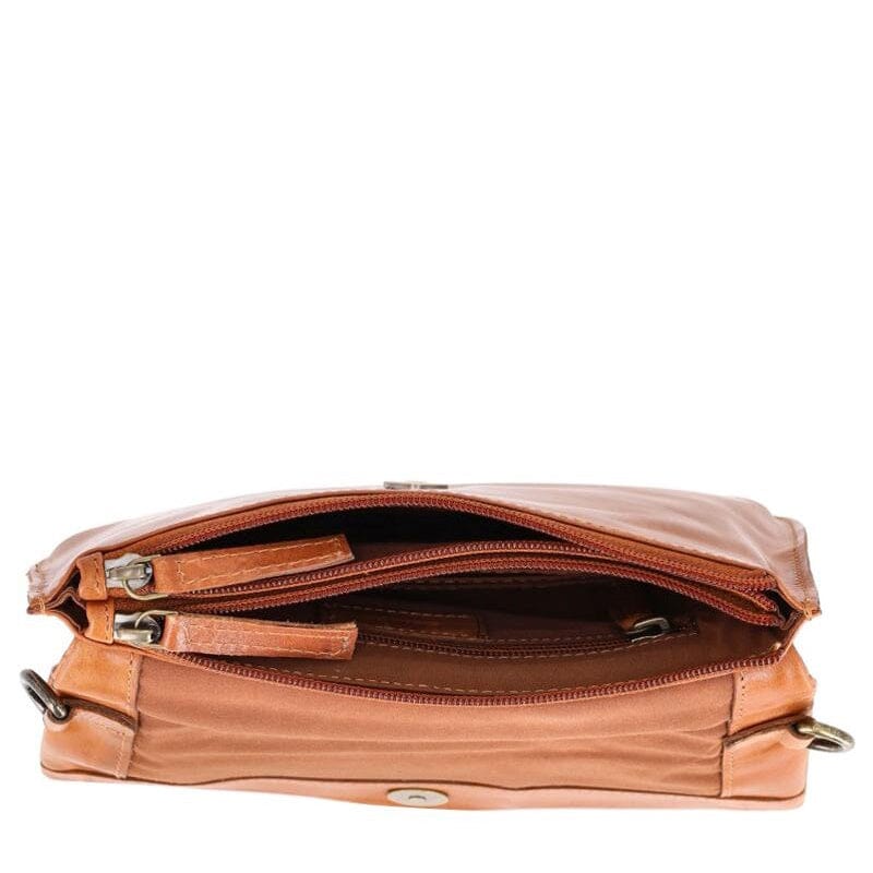 DSTRCT Alba Crossbody Flap Bag Cognac Dstrct 