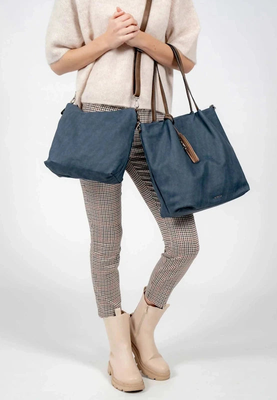 Emily & Noah Elke Bag in Bag Shopper L Blue Taupe Emily & Noah 