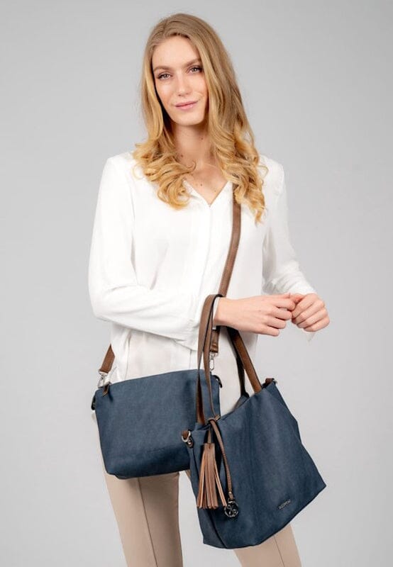 Emily & Noah Elke Bag in Bag Shopper M Blue Taupe Emily & Noah 