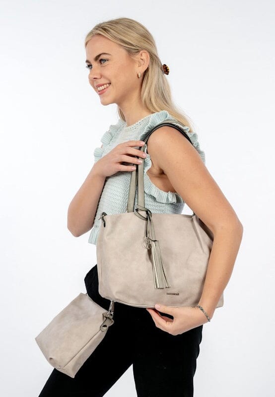 Emily & Noah Elke Bag in Bag Shopper M Light Grey Emily & Noah 