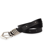 Legend Leren Riem 20280 Maat 95 Zwart/Zilver Legend 