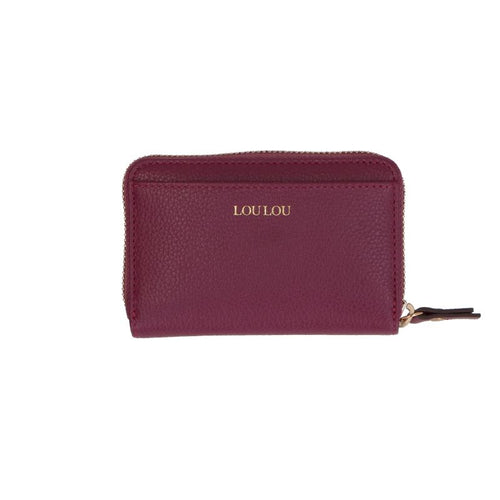 LouLou Essentiels kleine leren RFID portemonnee Petit Emilie Plum Gold LouLou Essentiels 