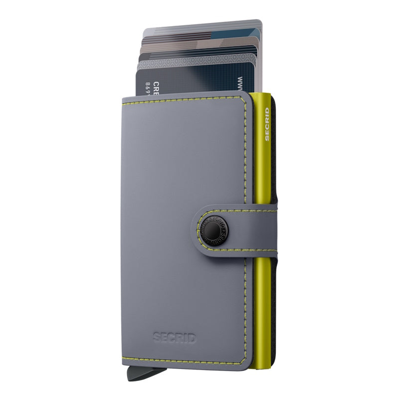 Secrid Mini Wallet Matte Grey & Lime