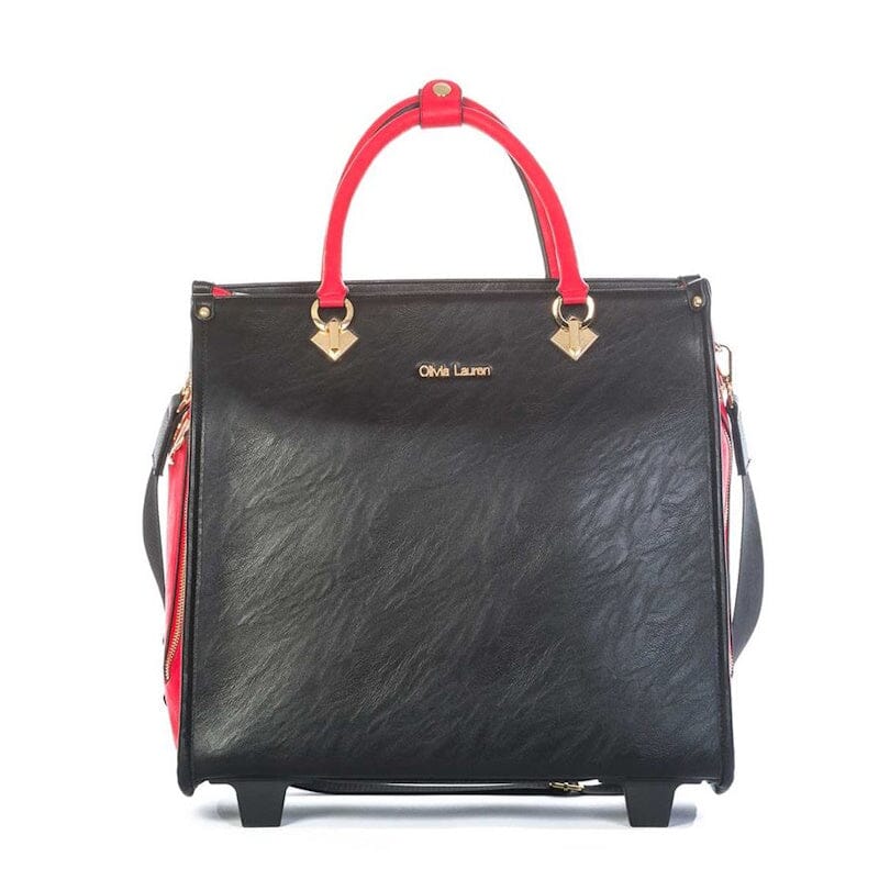 Olivia Lauren Dames Business Trolley 17" Esme Black/Red Olivia Lauren 