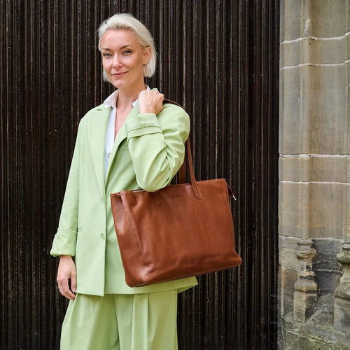 Plevier Dames Laptoptas Burbrige 16" Cognac Plevier 