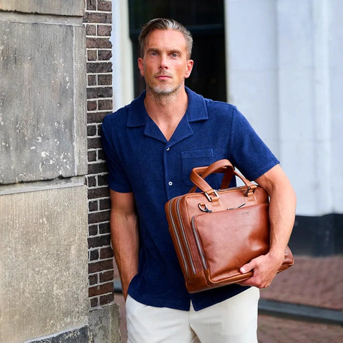 Plevier Larry laptoptas 15,6" Cognac Plevier 