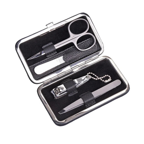 Sacher Manicure Etui Beugel 4-delig Zwart (leer) Sacher 