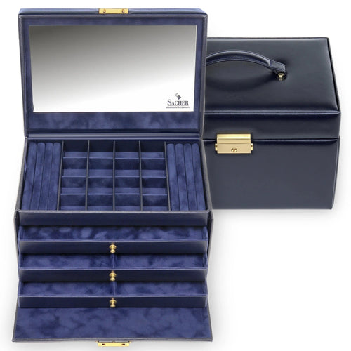 Sacher Sieradendoos Lena Acuro / Navy (leer) Sacher 