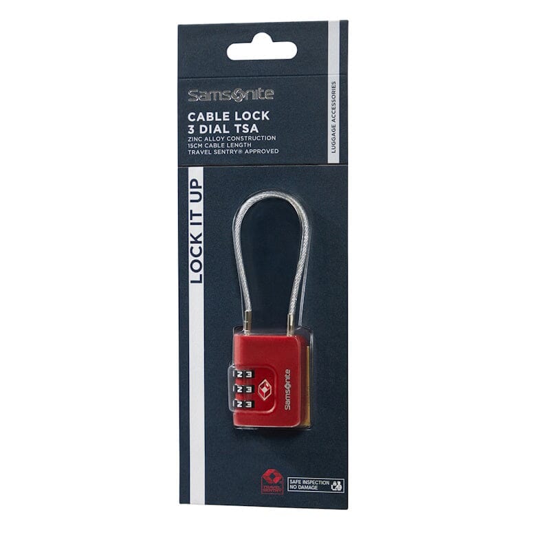 Samsonite TA Revolution Cablelock 3 Dial TSA Red Samsonite 