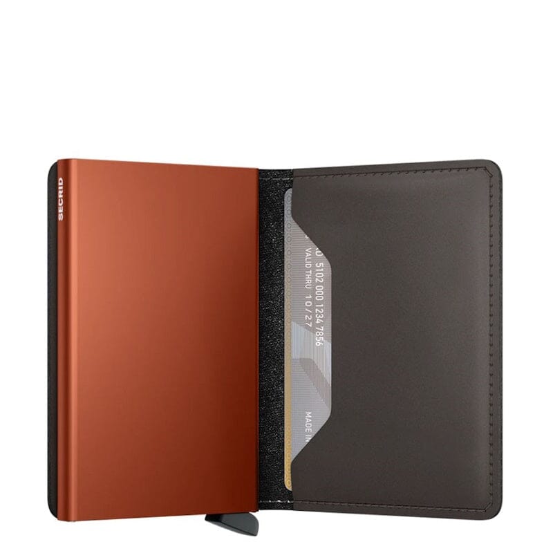 Secrid Slim Wallet Matte Truffel & Orange Secrid 