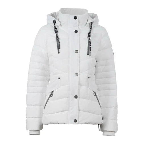 Soquesto Gewatteerde Winterjas met Capuchon Off White Soquesto 