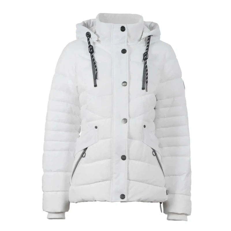 Soquesto Gewatteerde Winterjas met Capuchon Off White Soquesto 