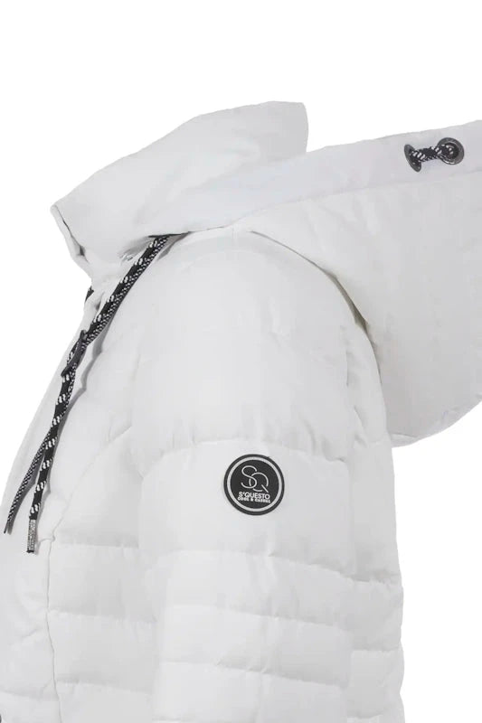 Soquesto Gewatteerde Winterjas met Capuchon Off White Soquesto 