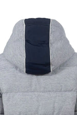 Soquesto Lange Gewatteerde Winterjas met Capuchon Donkerblauw Melange Soquesto 