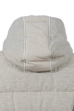 Soquesto Lange Gewatteerde Winterjas met Capuchon Zand Melange Soquesto 