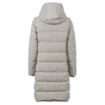Soquesto Lange Gewatteerde Winterjas met Capuchon Zand Melange Soquesto 