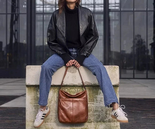 Spikes & Sparrow Apache Saar Shoulderbag Dark Brown Spikes & Sparrow 