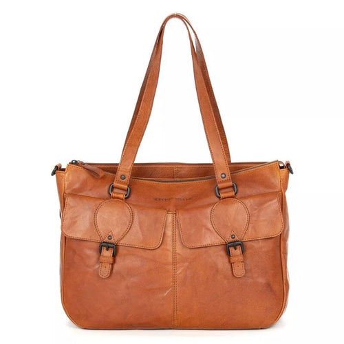 Spikes & Sparrow Bronco Fee Dames Laptoptas 15,6" Cognac Spikes & Sparrow 