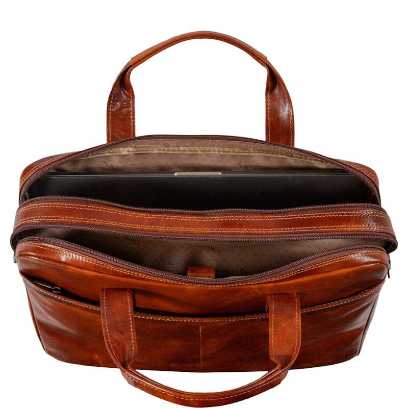Tony Perotti Van Gogh 2 Vaks Laptoptas 15" Cognac Tony Perotti 