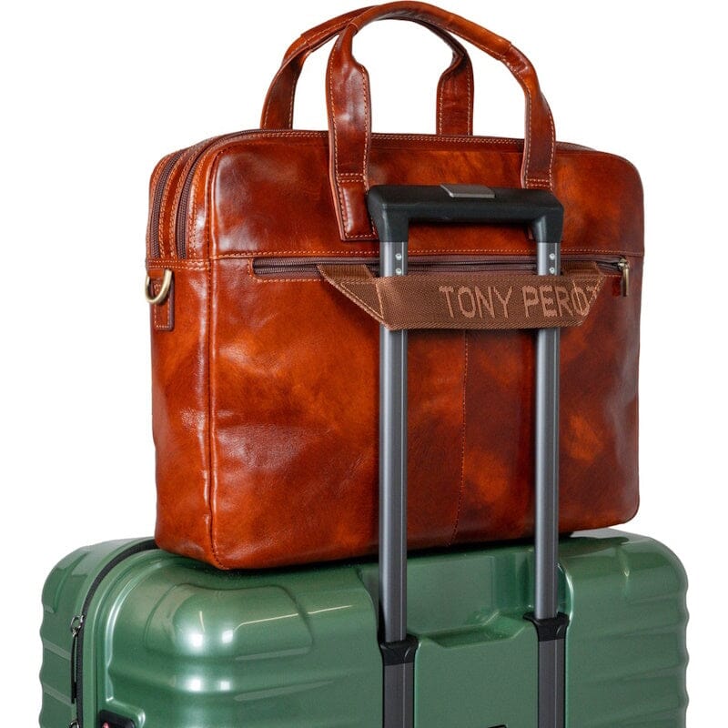 Tony Perotti Van Gogh 2 Vaks Laptoptas 15" Cognac Tony Perotti 