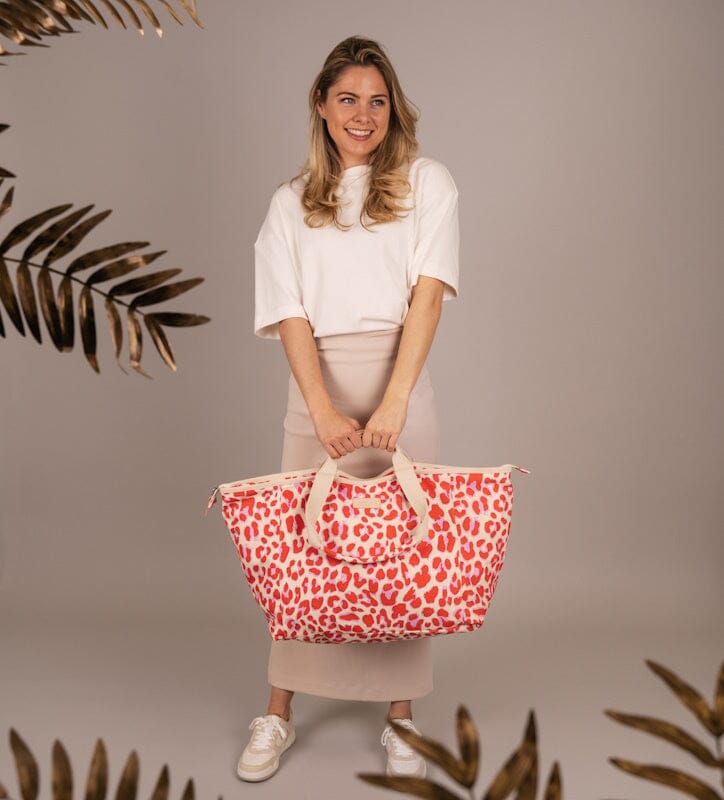 Zebra Trends Richelle Strandtas Luipaard Rood Zebra Trends 