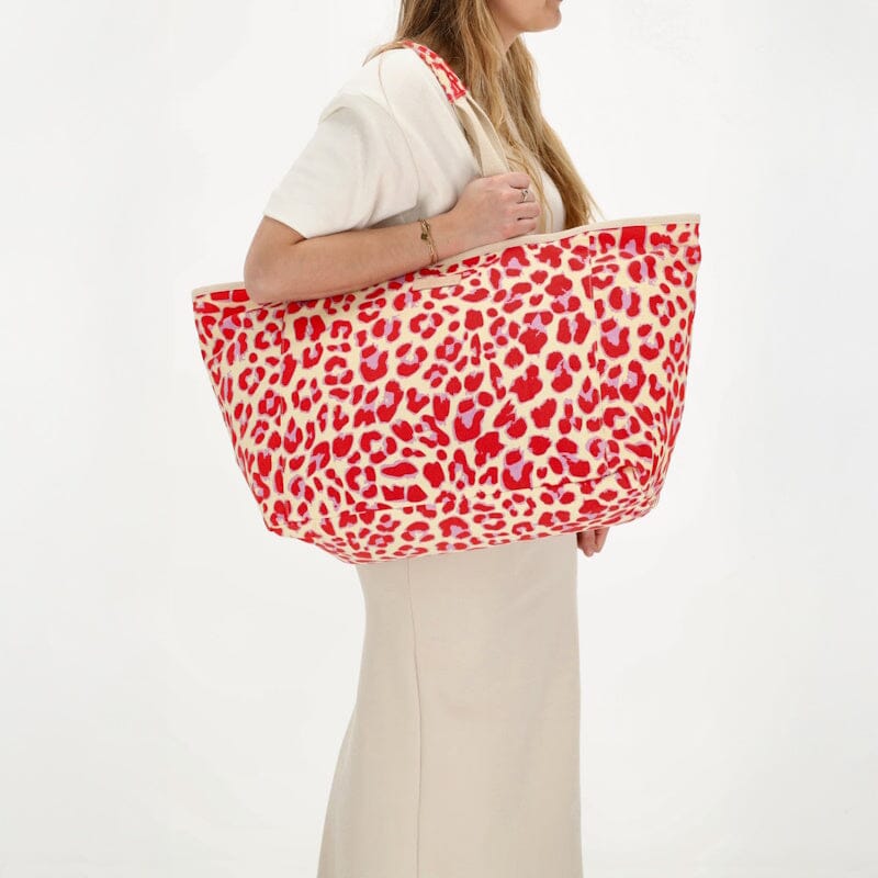 Zebra Trends Richelle Strandtas Luipaard Rood Zebra Trends 