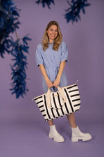 Zebra Trends Richelle Strandtas Multi Fuchsia Zebra Trends 