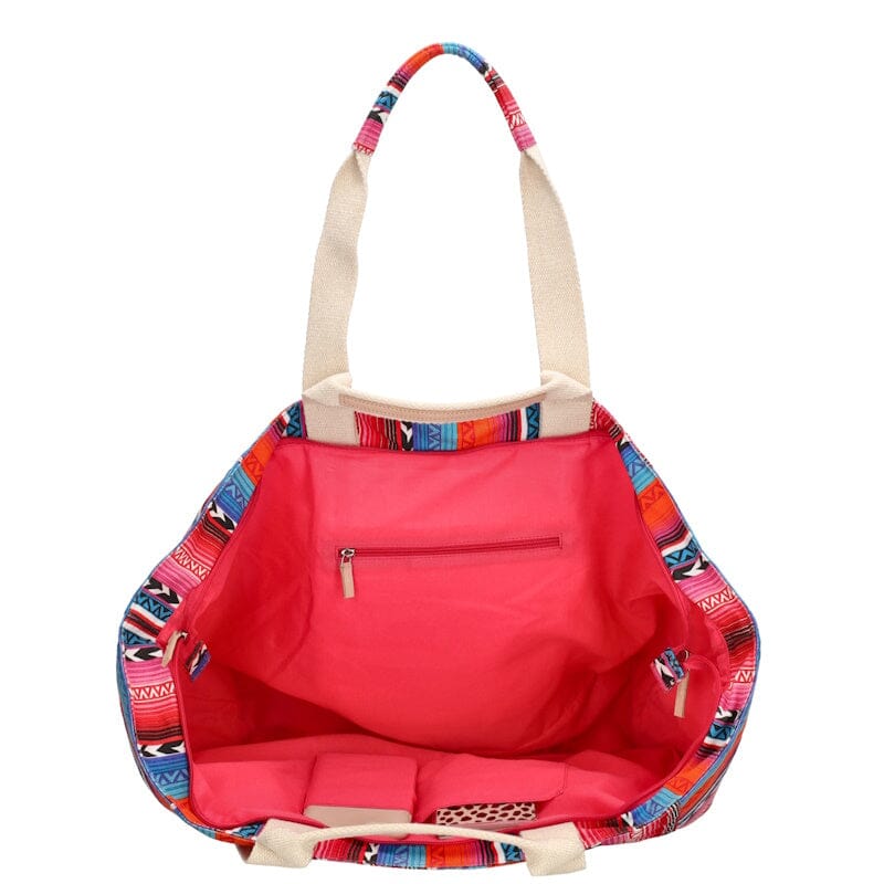 Zebra Trends Richelle Strandtas Multi Fuchsia Zebra Trends 