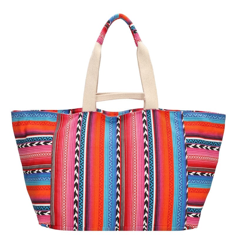 Zebra Trends Richelle Strandtas Multi Fuchsia Zebra Trends 