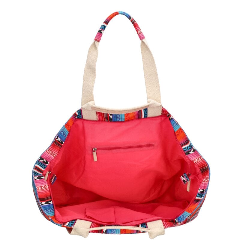 Zebra Trends Richelle Strandtas Multi Fuchsia Zebra Trends 