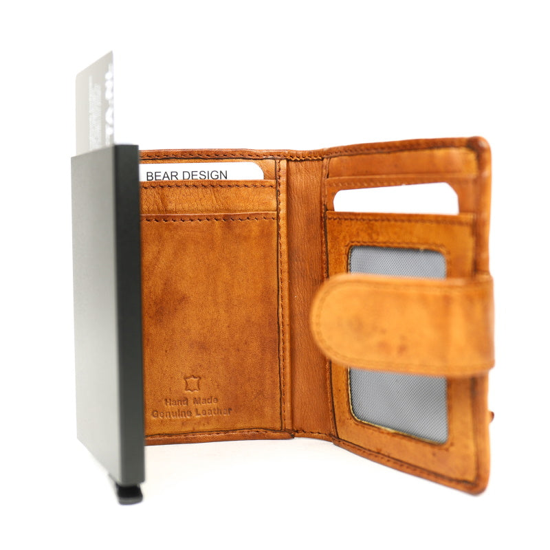 Bear Design Mini Wallet Cognac Bear Design
